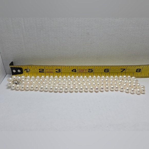 White Pearl Necklace Magnetic Clasp Bracelet Dainty Petite Sophisticated Classic - Picture 7 of 8